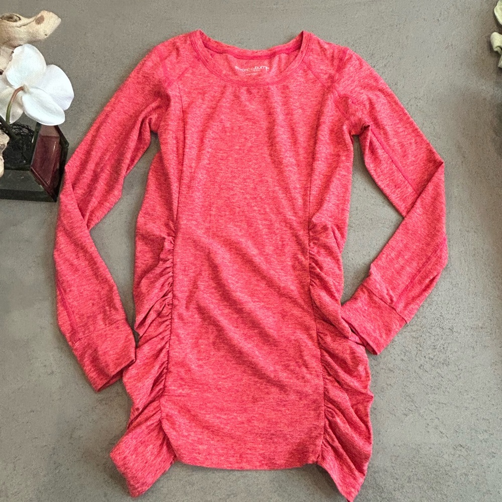 Beyond the Bump Heathered Coral Long Sleeve Maternity Tee